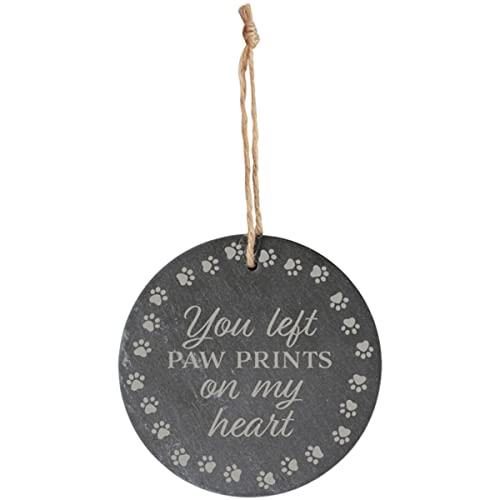 Carson Home 24508 Pawprints Slate Ornament, 4-inch Diameter