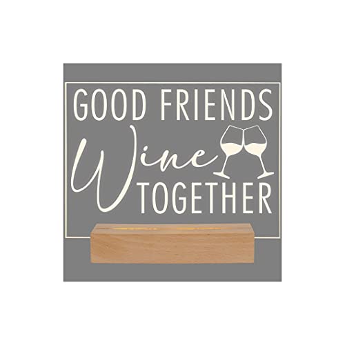 Carson 33329 Good Friends LED Decorative Sign, 7.75-inch Height