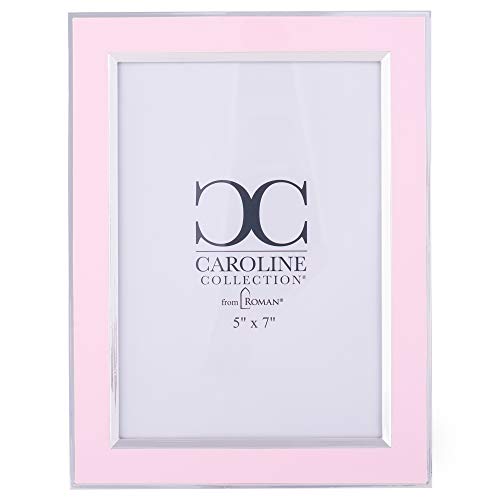 Roman 8-inch Pink Picture Frame with Silver Edge, 5-inch x 7-inch