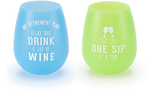 Pavilion Gift Company Silicone Wine Glass, Multicolored