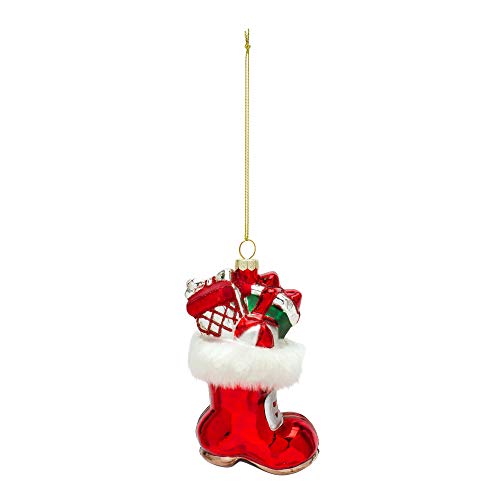 Melrose 83109 Boot and Package Ornament, 5-inch Height, Glass