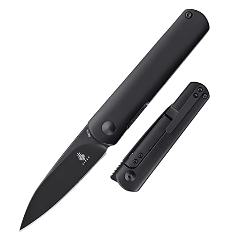 Kizer Feist EDC Knife, S35VN Steel Pocket Knife, Black Titanium Handle Folding Knives Ki3499A5