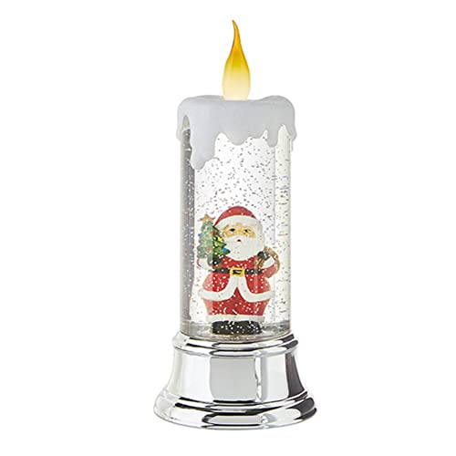 RAZ Imports 2022 Holiday Water Lanterns 10.5" Santa Lighted Swirling Glitter Candle