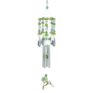 Sigma SLC Gifts & Decor Leafy Green Hummingbirds Acrylic and Metal Wind Chime