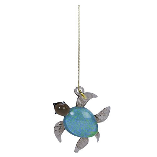 Beachcombers Coastal Life Decorative Ocean Ornament with S-Hook (Turtle, Blue, 04008)