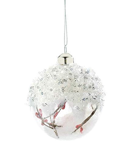 Giftcraft 665293 Ball Ornament, 3-inch Diameter, Glass