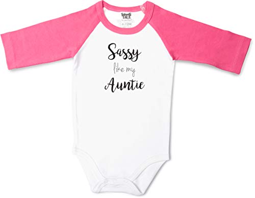 Pavilion Gift Company Baby Auntie-6-12 3/4 Length Pink Sleeve Onesie, 6-12 Months