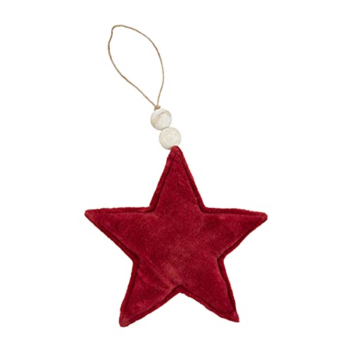 Mud Pie Star Ornament,Red, 6 1/4-inch