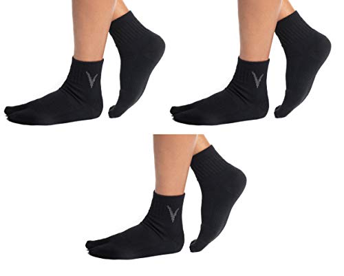 V-Toe Socks 3 Pairs Split-Toe V-Toe Wool Flip-Flop Big Toe Tabi Socks Shoe Size: Men 8.5-10.5 Women 9-11.5