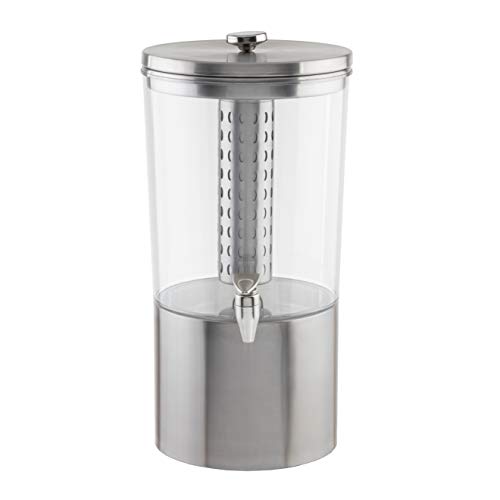 Tablecraft Upscale Beverage Dispenser, 3 Gal, Tritan & Stainless Steel with Nickel Plated ABS Faucet