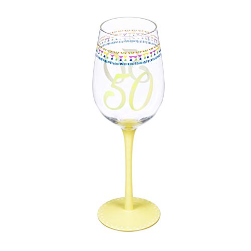 Evergreen Cypress Home Beautiful 50th Birthday Color Changing Wine Glass - 3 x 3 x 10 Inches Homegoods and Accessories for Every Space