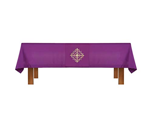 Creative Brands R.J. Toomey Altar Frontal and Holy Trinity Cross Overlay Cloth - Altar Linen Church Supplies