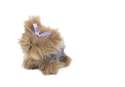 CocoTherapy Oscar Newman Yorkshire Terrier Pipsqueak Toy, 5-inch Length, Grey and Tan