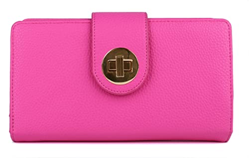 JYS Enterprise Julia Buxton Vegan Leather Super Wallet Fuchsia