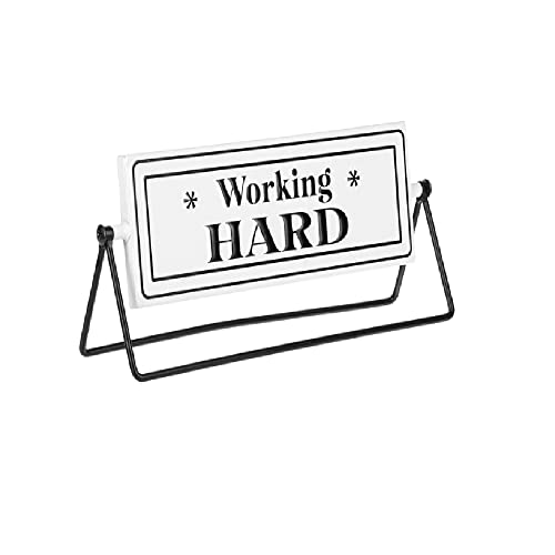 Ganz Embossed Spinning Sign Working Hard & Hardly Working, 12 Width, 3.12 Inches Depth, 4.88 Inches Height, Black, White