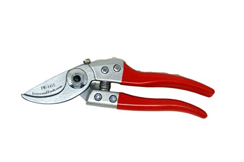 Garden Works Ironwood Tool Company Quick Release, Never Fail Lock, Small 8‚Äö√Ñ√π Bypass Pruner Cutter IW1412 with Sap Grove