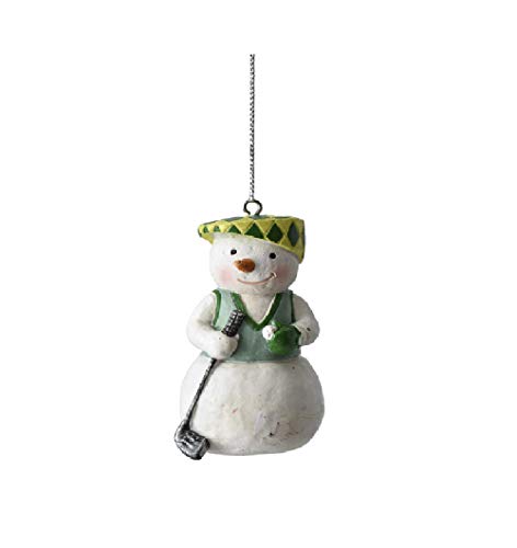 Ganz MX179733 Snowman Golfer Ornament, 3-inch Height, Resin and Polyresin