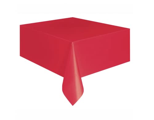 Unique Industries 5094 Ruby Red Plastic Tablecloth, 108" x 54"