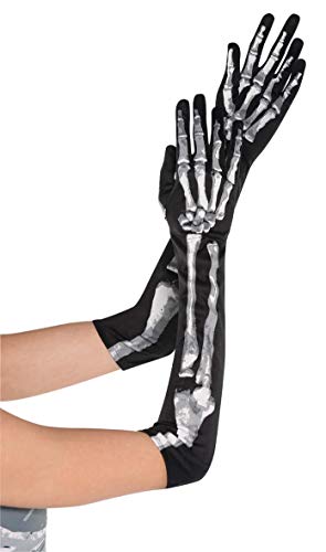 amscan Adult Long Skeleton Gloves