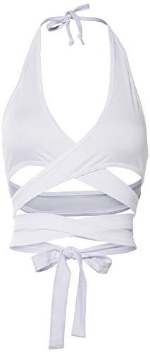 Mapal√© by Espiral Women's Super Sexy Wrap Around Triangle Bra Top, White, Small/Medium