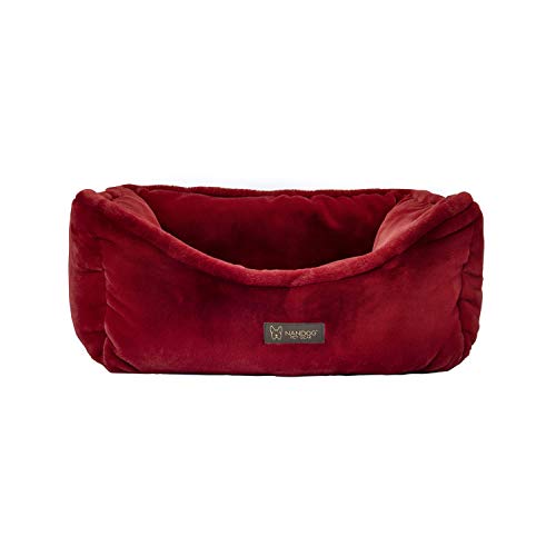 Nandog Pet Gear Cloud Collection Cat and Dog Bed for Small to Medium Breeds ‚Äì Made of Ultra Soft Micro Plush Fabric ‚Äì Reversible Design with Double Stitched Seams (25‚Äùx21‚Äùx10‚Äù) (Burgundy)