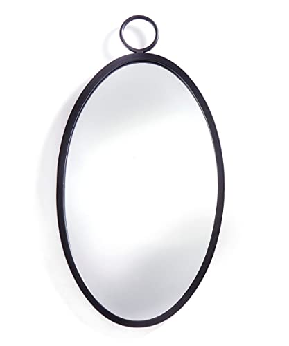 Giftcraft Framed Oval Wall Mirror, Black