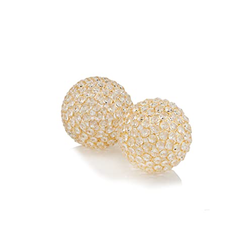 Modern Day Accents Facetas 5" Gold Cristal Spheres - Set of 2