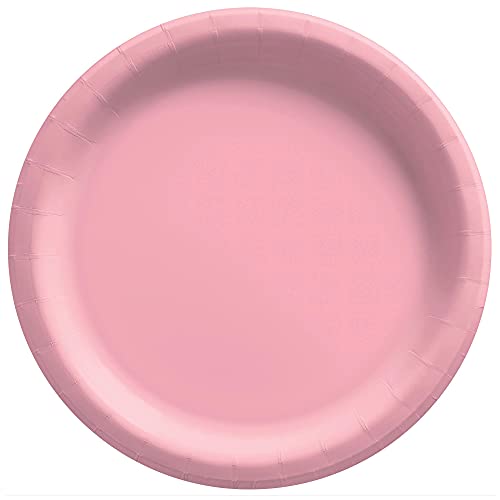 Amscan New Pink Round Luncheon Paper Plates, 20 Ct. | Party Tableware, 8 1/2" (65016.109)