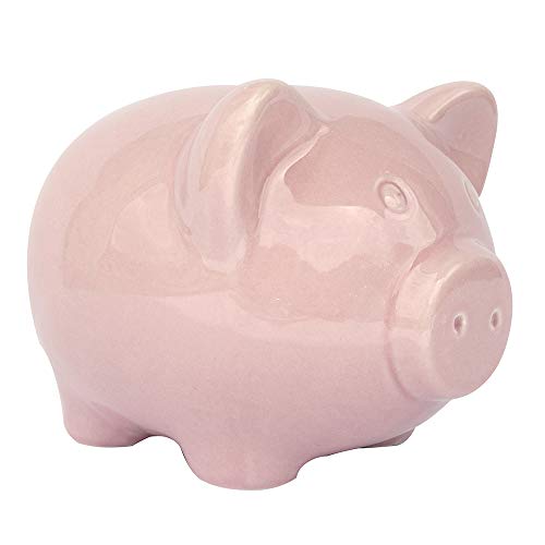 Birchwood Applesauce Ceramic Piggy Bank, Baby Pink