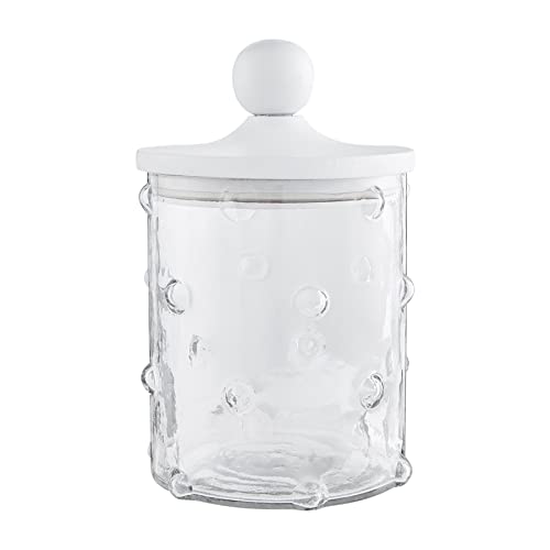 Mud Pie Medium Hobnail Glass Canister, 9" x 5.5" Diameter, Clear