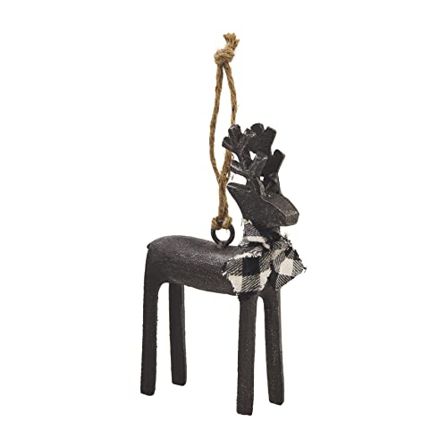 Mud Pie Metal Deer Christmas Ornament, White, 3” x 6.5”