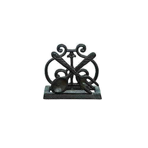 Transpac A6584 Fork and Spoon Napkin Holder, 5-inch Length, Cast Iron