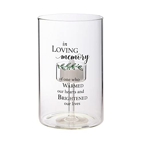 Blue Sky Clayworks Lillian Rose Loving Glass Memorial Tea Light Holder, One Size, Clear