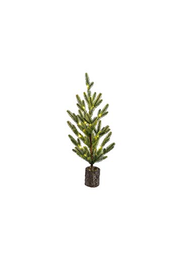 Ganz MX181375 LED Light Up Faux Medium Pine Tree in Pot, 25-inch Height, Polyethylene, PE and Resin