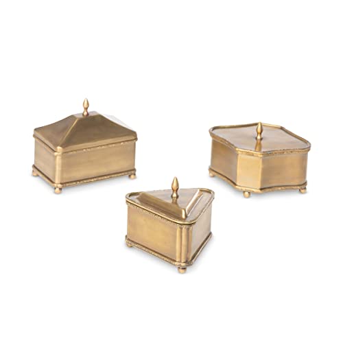 Park Hill Collection EAV16001 Brass Escritoire Boxes, Set of 3