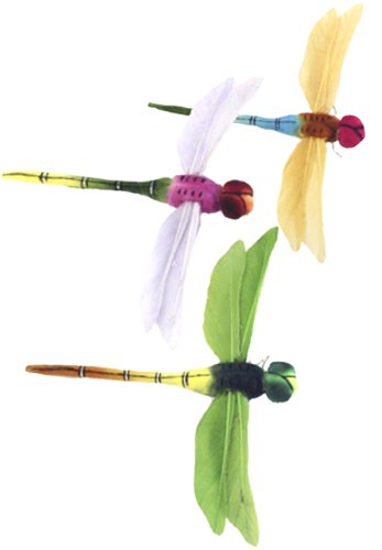 Midwest Design Touch of Nature Feather Dragonfly, 3-1/2-Inch