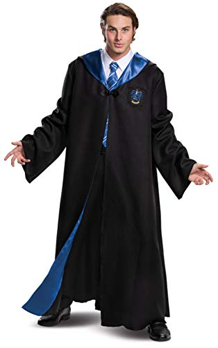 Disguise Harry Potter Ravenclaw Robe Deluxe Adult Costume Accessory, Black & Blue, Medium (38-40)
