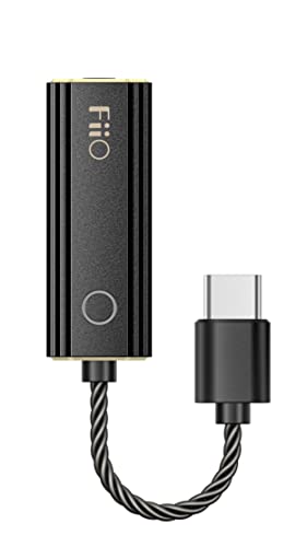 FiiO JadeAudio KA1 Headphone Amps Tiny Amplifier USB DAC High Resolution 3.5mm Lossless for Smartphones/PC/Laptop/Players(Type C, Black)