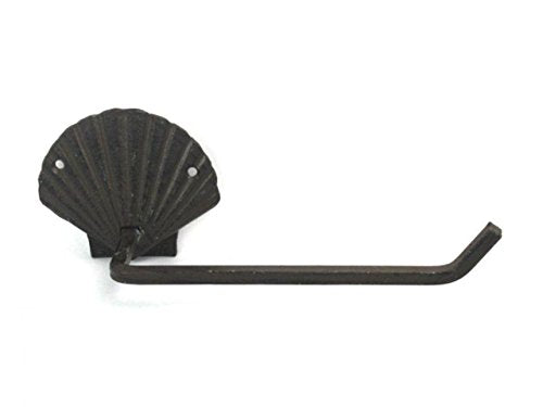 Hampton Iron Cast Iron Shell Toilet Paper Holder 10" Bathroom Beach Home Decorating