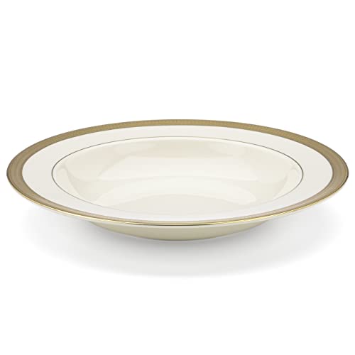 Lenox Lowell Gold Banded Ivory China Pasta Bowl/Rim Soup