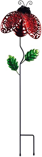Sunset Vista Designs Glass Garden Stakes Plant Pick, Lacy Ladybug, 28-Inch