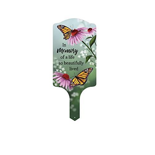 Carson Home 11931 Beautifully Lived Garden Stake, 15.5-inch Height, UV Printed and Powder Coated Metal