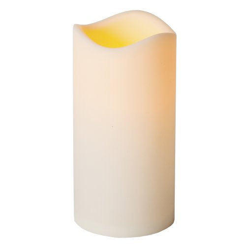 Gerson Everlasting Glow LED Indoor/Outdoor Resin Candle, Timer Feature, 3" x 6"
