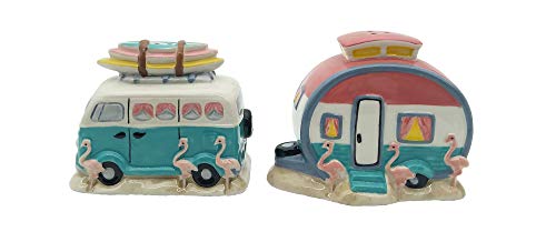 Blue Sky Clayworks Clayworkss Flamingo Van Camper Salt and Pepper