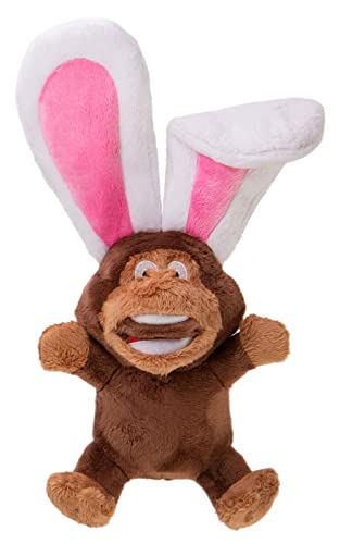 Worldwise 58532-98997-024 goDog Silent Squeak Flips Monkey and Rabbit with Chew Guard Technology Durable Plush Dog Toy, Large