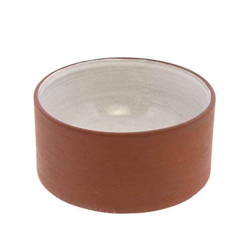 HomArt 62036-86 Corbet Bowl, Small, Red Clay and White Glaze