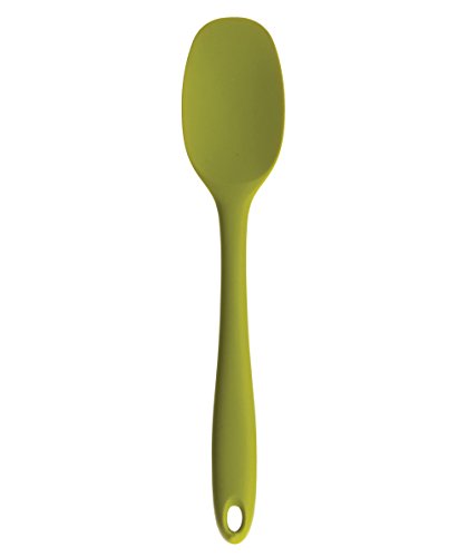 RSVP International GR Elas Favorite Spatula Spoon, Green, 11" | BPA-Free Silicone | Mix Thick Batters, Scrape Sauces, Stir Pasta, & More | Dishwasher Safe & Heat Resistant, One Size