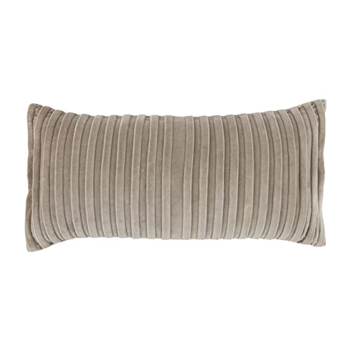 Mud Pie Taupe Velvet Pillows, 11" x 22", Lumbar, Cotton