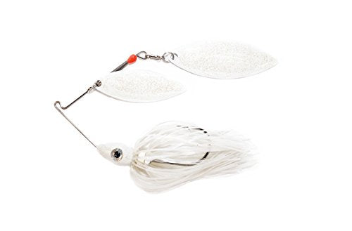 Nichols Lures Pulsator Metal Flake Double Willow Spinnerbait, Blue Shad/White, 1/2-Ounce