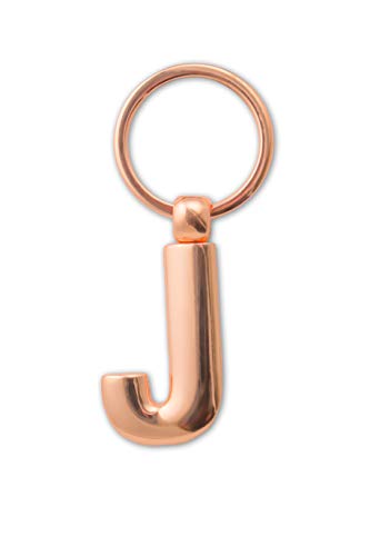 IF Metal Letter Keyring Personalised Alphabet Letters - Rose Gold - J